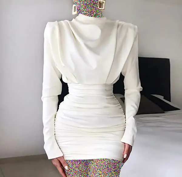 عکس لباس مجلسی کوتاه سفید زنانه