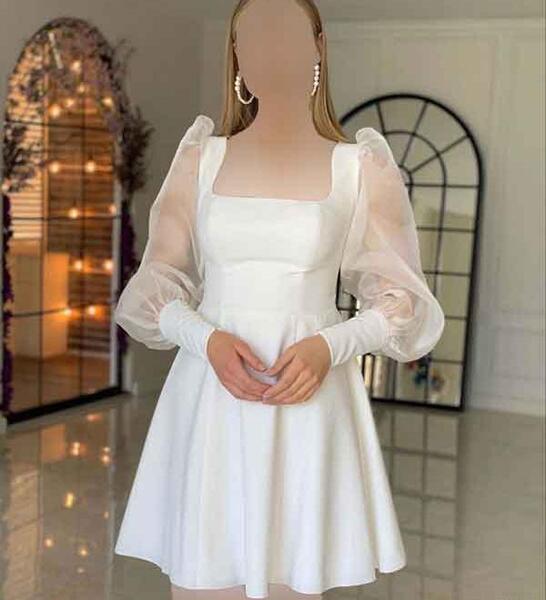 عکس لباس مجلسی کوتاه سفید زنانه
