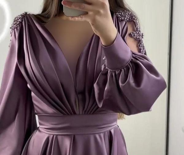 عکس لباس مجلسی زنانه ساتن آمریکایی