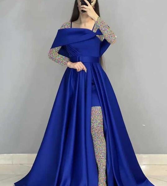 عکس لباس مجلسی زنانه ساتن آمریکایی