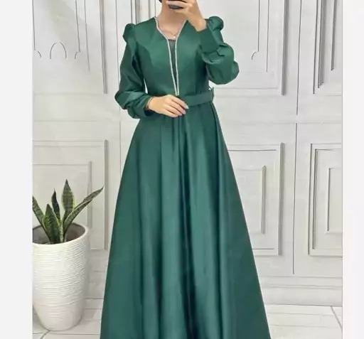 عکس لباس مجلسی زنانه ساتن آمریکایی