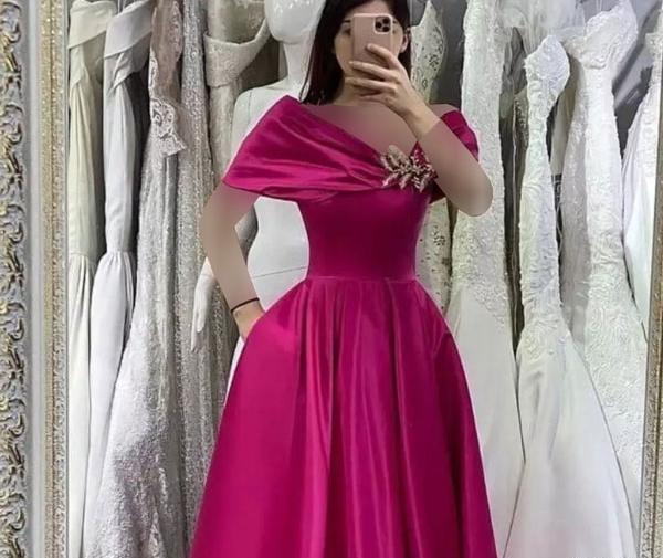 عکس لباس مجلسی زنانه ساتن آمریکایی