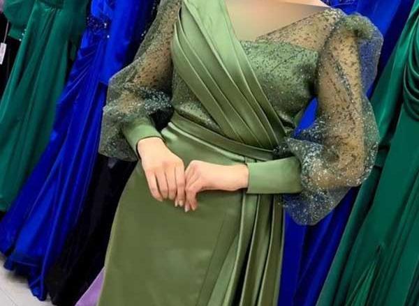 عکس لباس مجلسی زنانه ساتن آمریکایی