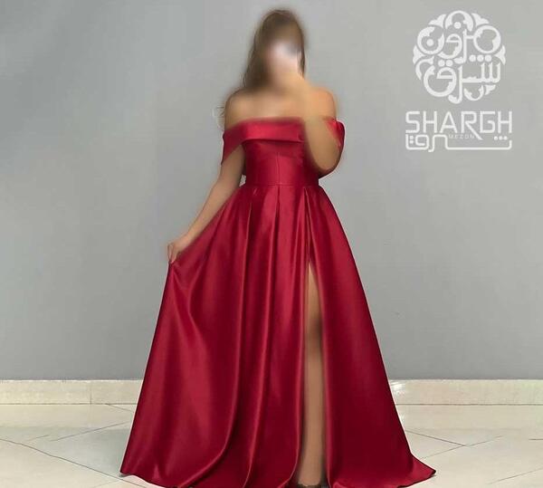 عکس لباس مجلسی زنانه ساتن قرمز