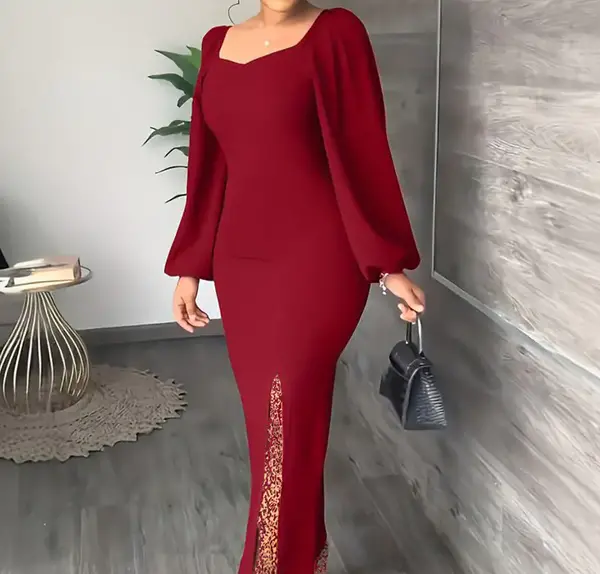 عکس لباس مجلسی زنانه ساتن قرمز