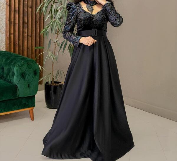 عکس مدل لباس مجلسی زنانه ساتن آمریکایی