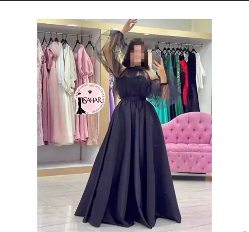عکس مدل لباس مجلسی زنانه ساتن آمریکایی