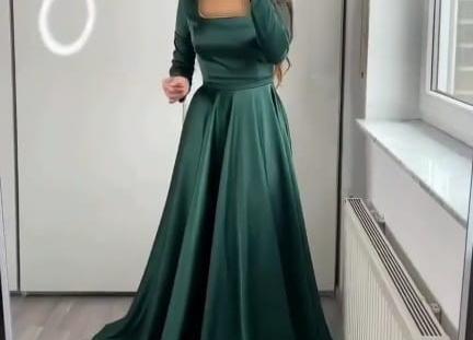 عکس مدل لباس مجلسی زنانه ساتن آمریکایی