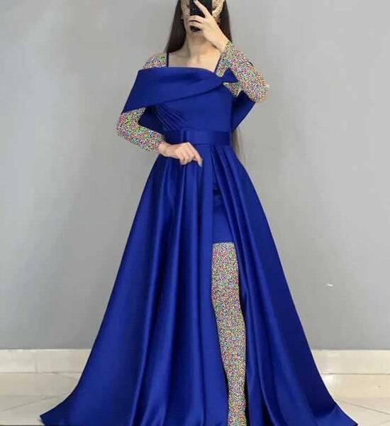 عکس مدل لباس مجلسی زنانه ساتن آمریکایی