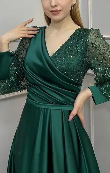 عکس مدل لباس مجلسی زنانه ساتن جدید