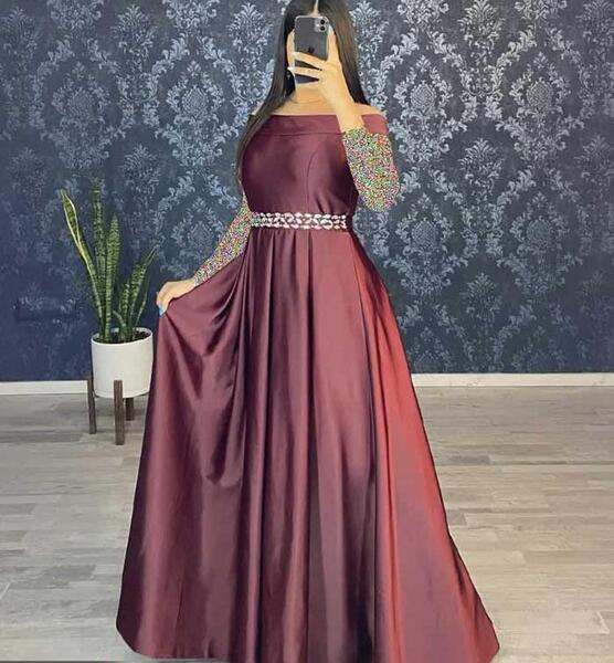 عکس مدل لباس مجلسی زنانه ساتن جدید
