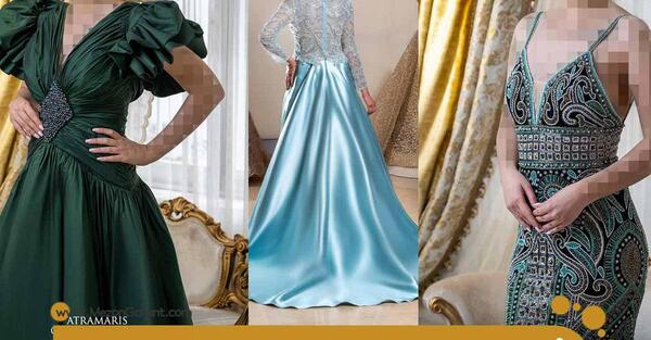 عکس لباس مجلسی زنانه رنگ طلایی