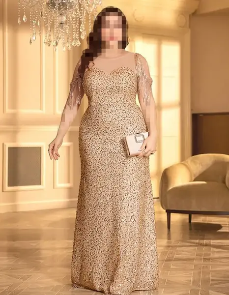 عکس لباس مجلسی زنانه رنگ طلایی