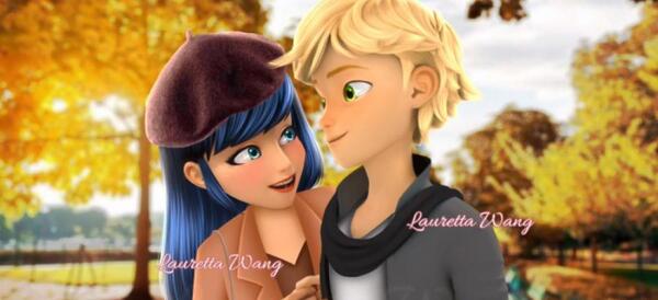 عکس مرینت و آدرین عاشقانه بوسه