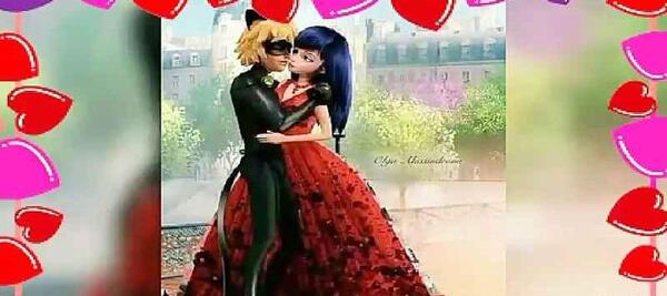 عکس مرینت و آدرین عاشقانه بوسه