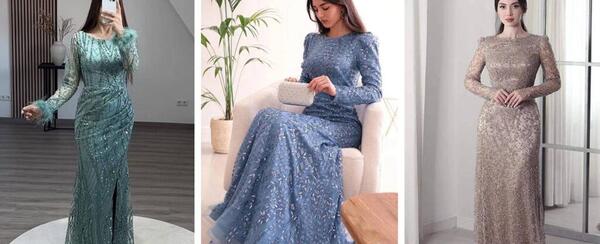 عکس مدل لباس مجلسی کوتاه آستین دار