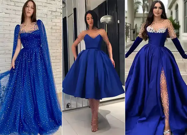 عکس مدل لباس مجلسی کوتاه ابی کاربنی