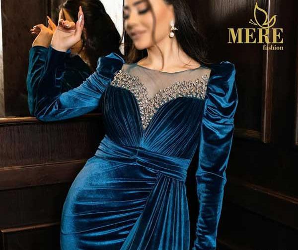 عکس مدل لباس مجلسی کوتاه ابی کاربنی
