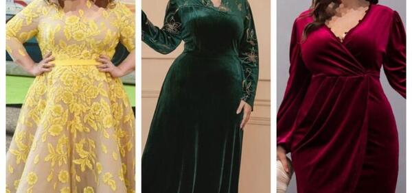عکس مدل لباس مجلسی کوتاه برای افراد چاق