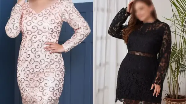 عکس مدل لباس مجلسی کوتاه برای افراد چاق