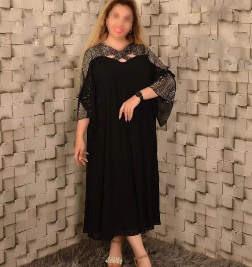 عکس لباس مجلسی مخمل کوتاه برای افراد چاق