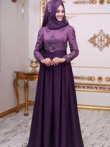عکس لباس مجلسی کوتاه رنگ بنفش