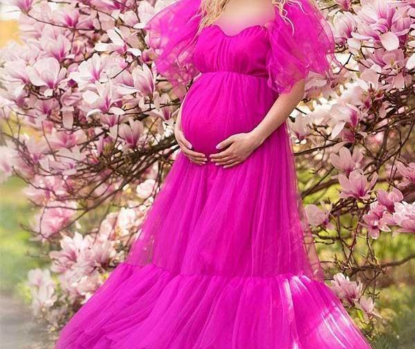 عکس مدل لباس مجلسی کوتاه بارداری