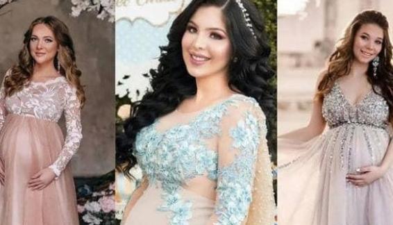 عکس مدل لباس مجلسی کوتاه برای بارداری