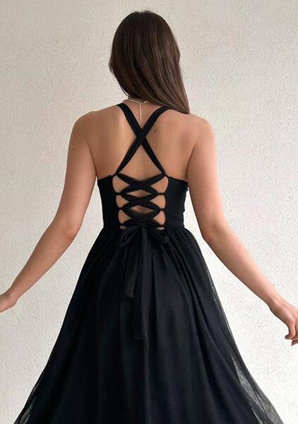 عکس لباس مجلسی پرنسسی کوتاه مشکی