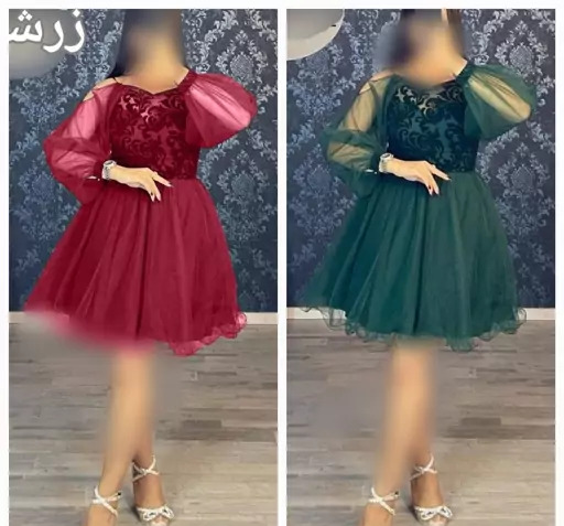 عکس لباس مجلسی توری کوتاه عروسکی