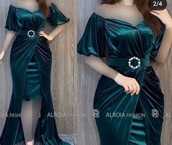 عکس لباس مجلسی مخمل ترکیه کوتاه