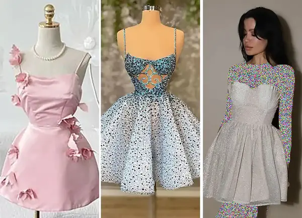 عکس خرید لباس مجلسی کوتاه عروسکی