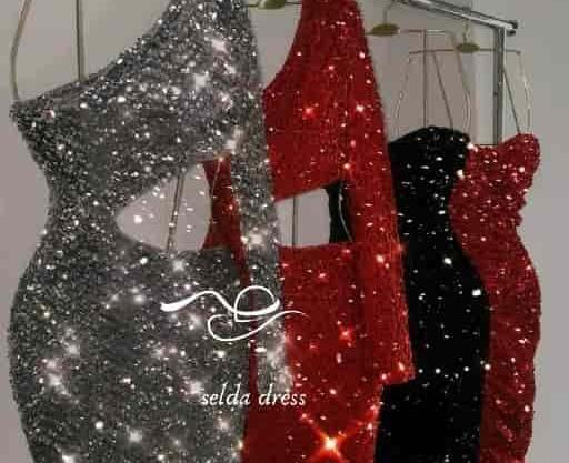 عکس لباس مجلسی کوتاه دکلته مشکی