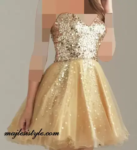 عکس لباس مجلسی کوتاه دکلته دخترانه