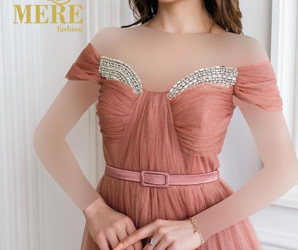 عکس لباس مجلسی دکلته کوتاه عروسکی
