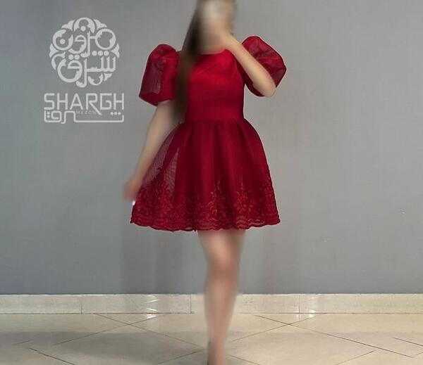 عکس لباس مجلسی دکلته کوتاه قرمز