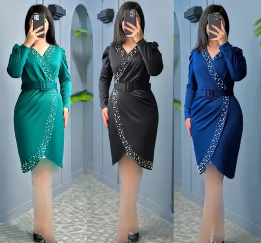 عکس لباس مجلسی پیراهن کوتاه سایز بزرگ