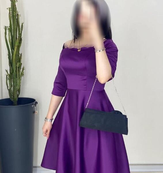 عکس لباس مجلسی کوتاه ساتن امریکایی