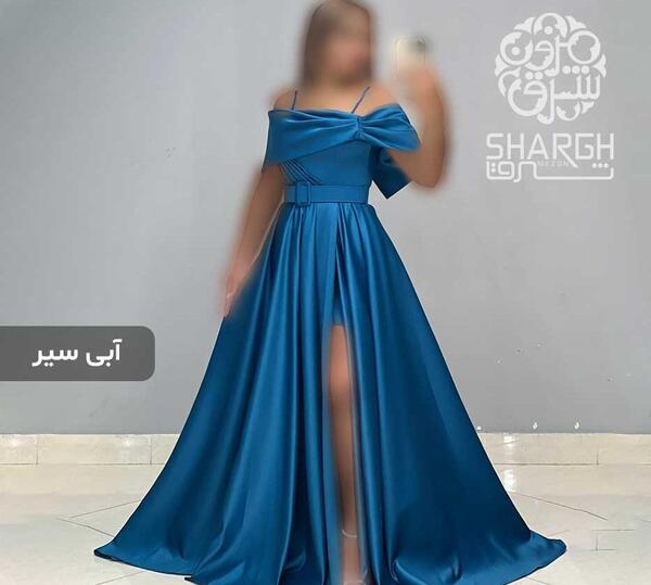 عکس لباس مجلسی کوتاه ساتن امریکایی