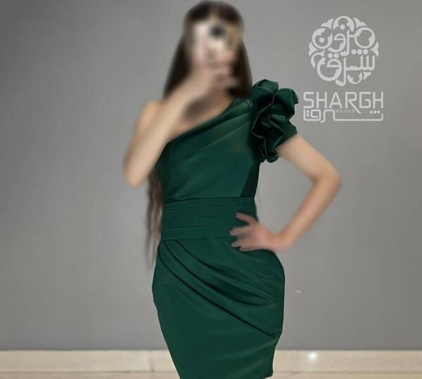 عکس لباس مجلسی کوتاه ساتن دخترانه