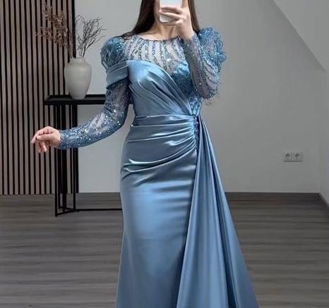 عکس لباس مجلسی کوتاه ساتن شیک