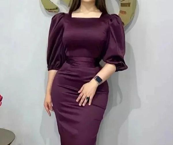 عکس لباس مجلسی کوتاه ساتن شیک