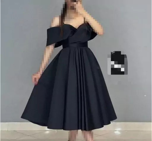عکس لباس مجلسی کوتاه ساتن زنانه
