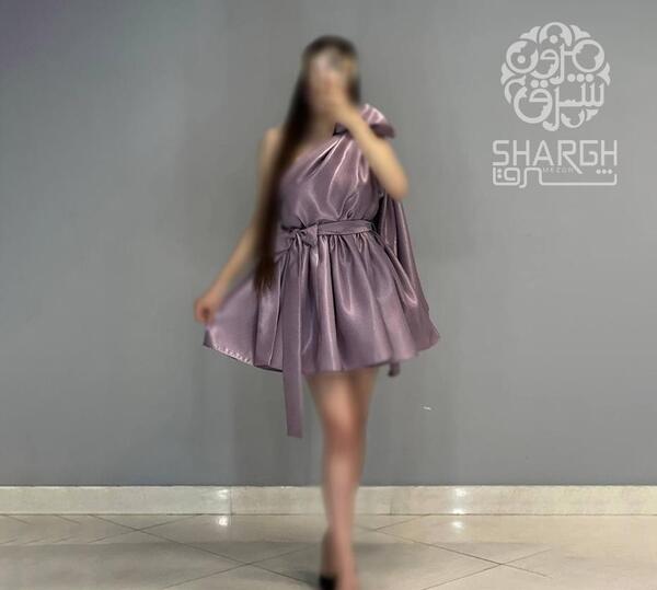 عکس لباس مجلسی کوتاه ساتن زنانه