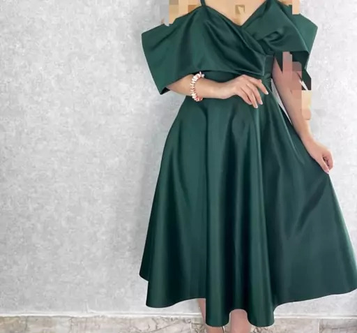 عکس لباس مجلسی کوتاه ساتن زنانه