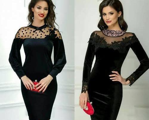 عکس لباس مجلسی کوتاه کار شده با سنگ