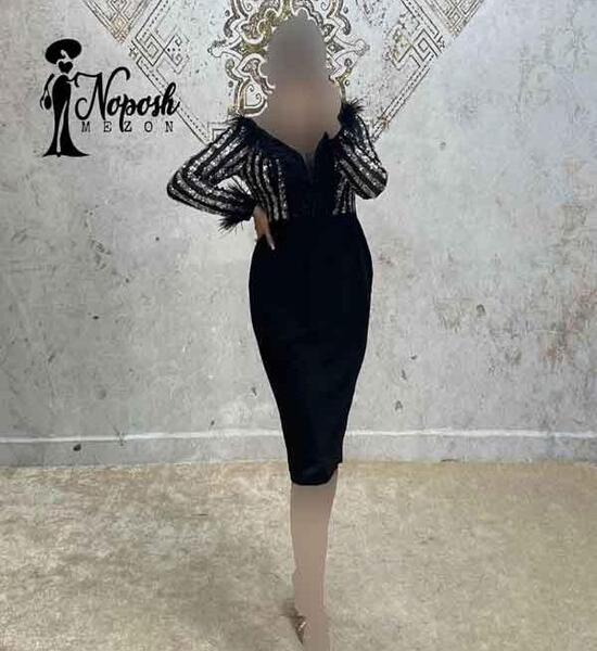 عکس لباس مجلسی کوتاه کار شده جدید