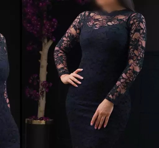 عکس لباس مجلسی کوتاه گیپور زنانه