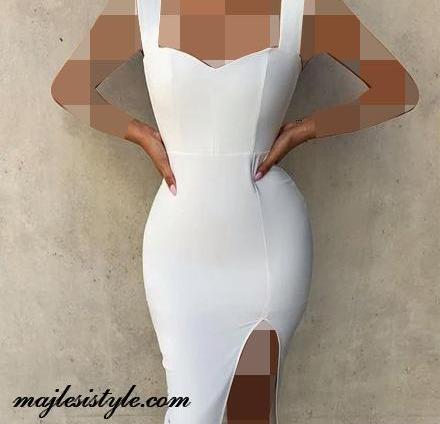 عکس لباس مجلسی مدل ماهی چاکدار کوتاه