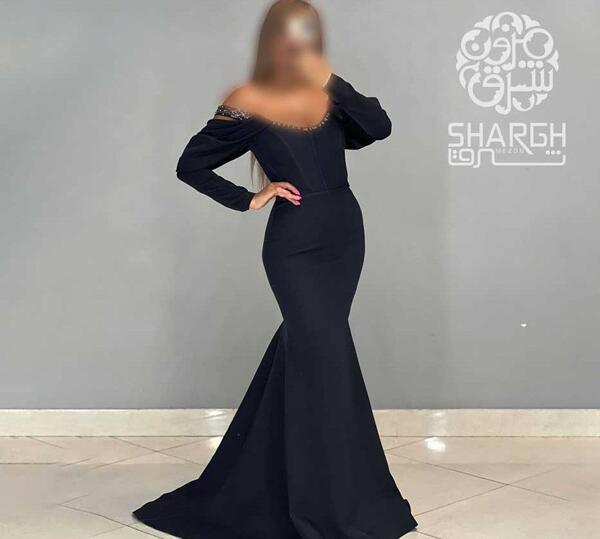 عکس لباس مجلسی مدل ماهی چاکدار کوتاه